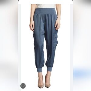 Cinq à Sept Blue Silk Joggers